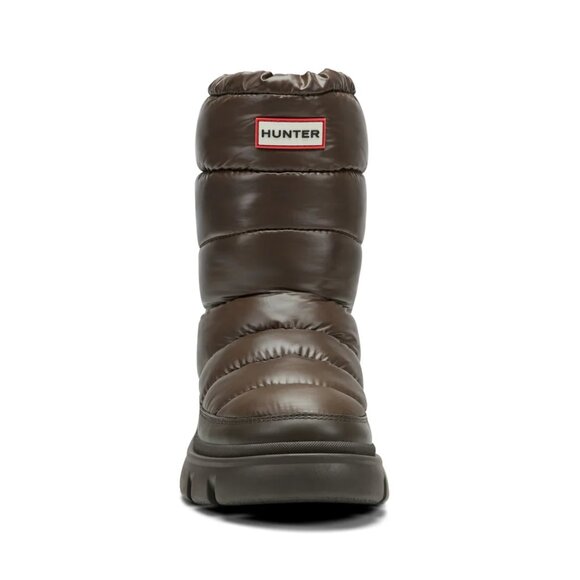 Hunter Maribel Lug Sole Insulated Waterproof Snow Booties in Dark Brown - Picture 3 of 6